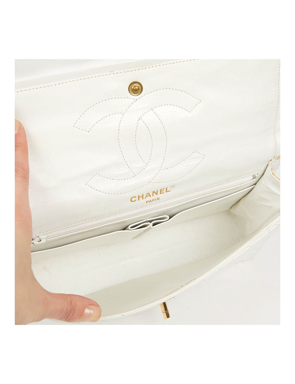 Timeless Couture CHANEL cuir blanc