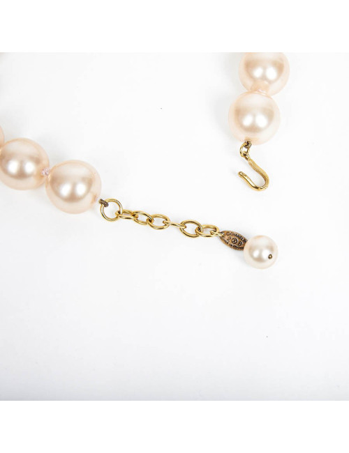 CHANEL pink molten glass beaded choker