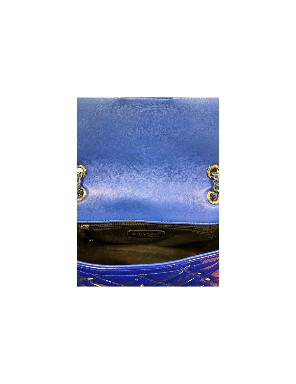 Small flap bag Chanel blue patent leather - Pre-owned Luxury Bag 