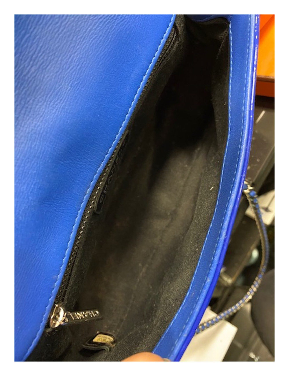 Small flap bag Chanel blue patent leather - Pre-owned Luxury Bag 