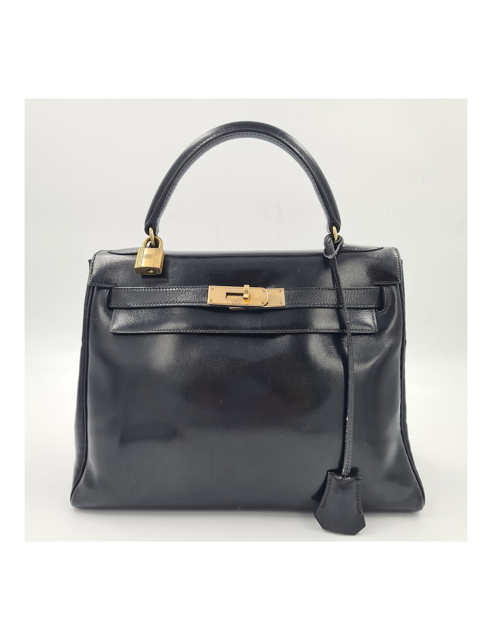 Kelly 28 HERMES Box noir Vintage