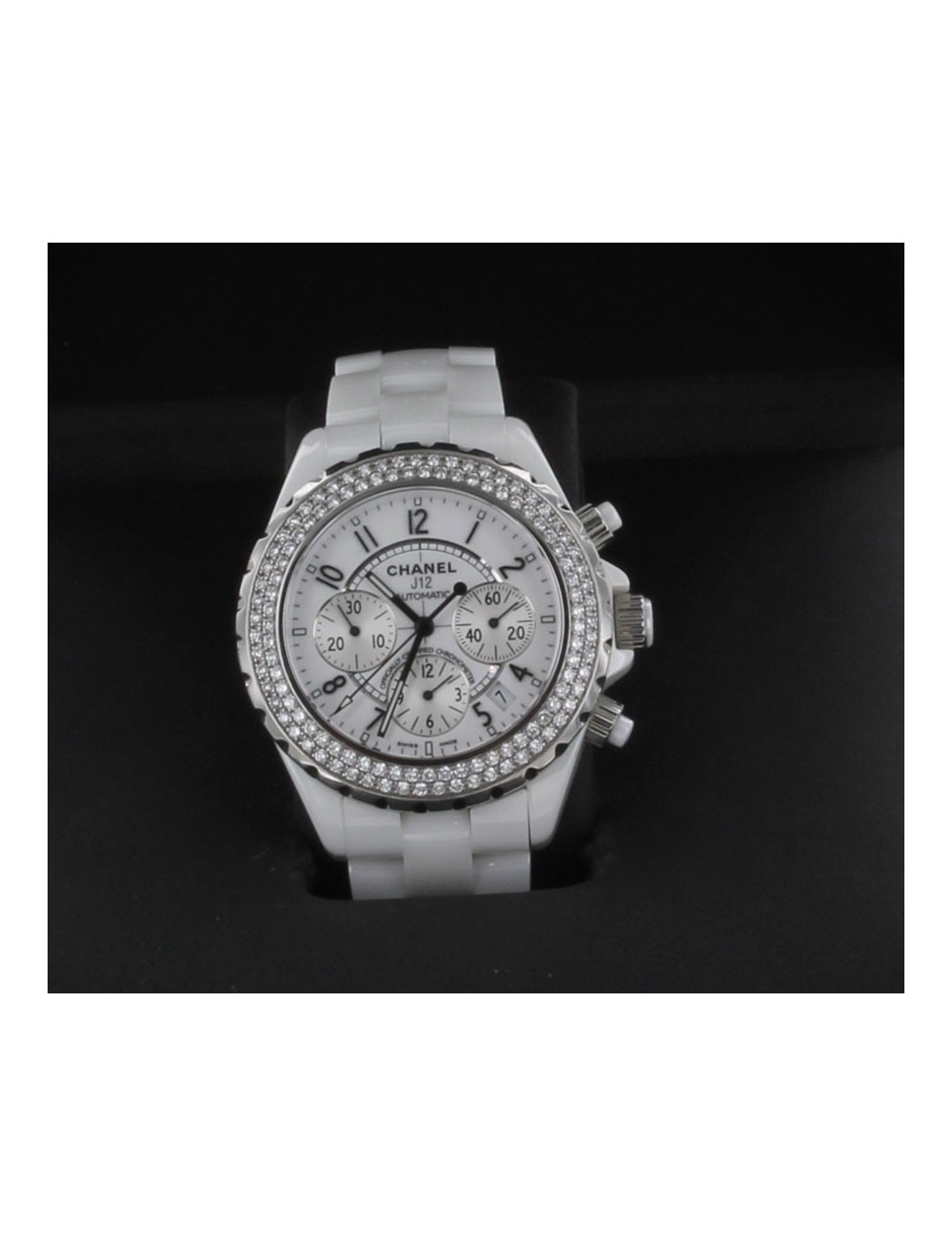 Montre J12  CHANEL chronographe diamants 
