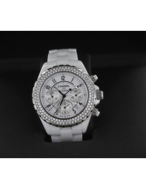 Montre J12  CHANEL chronographe diamants 