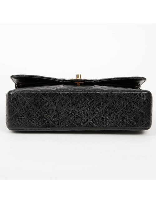 Timeless CHANEL cuir grainé noir