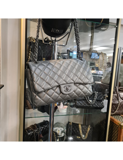 Jumbo CHANEL cuir métalisé 
