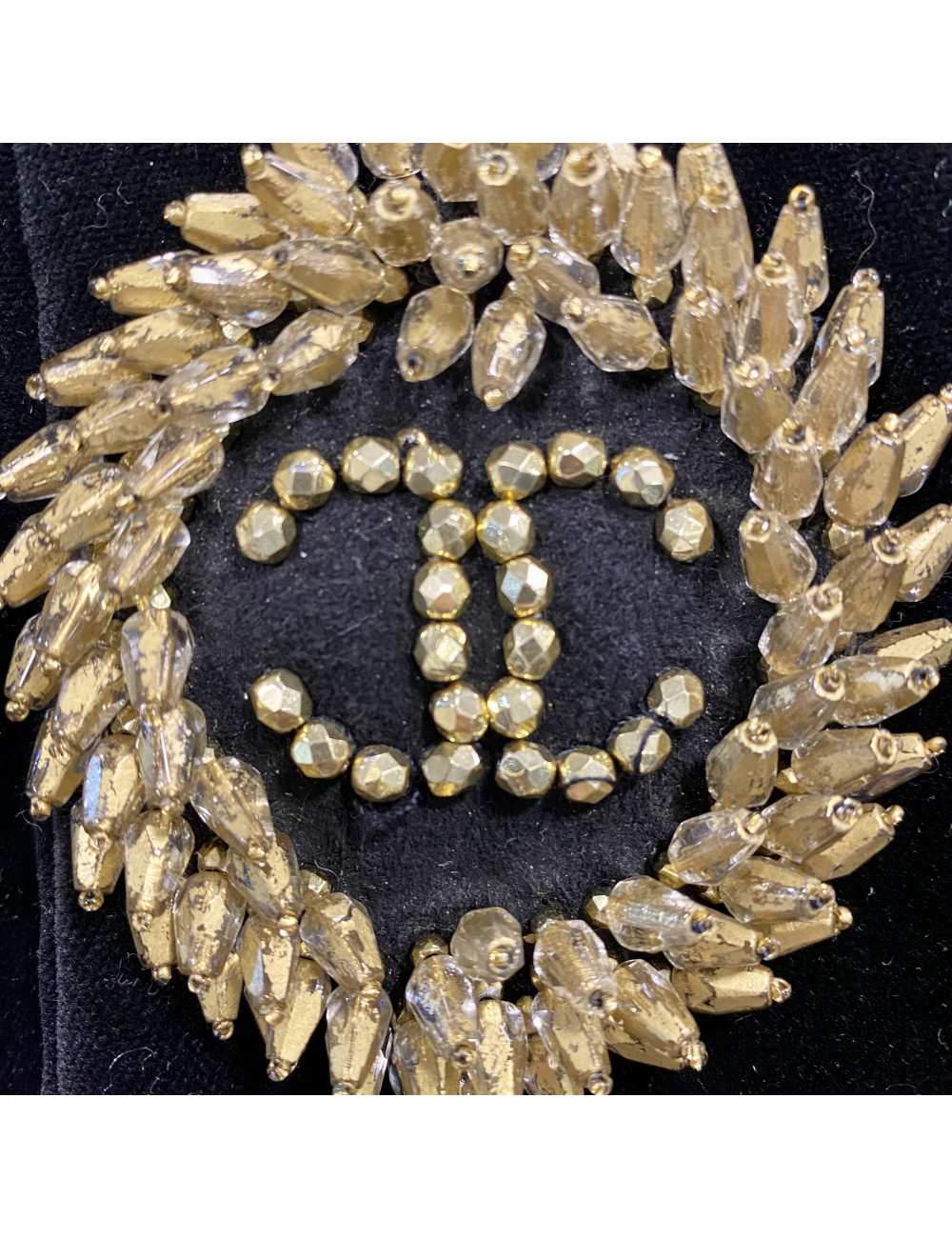 CHANEL Veste velours noir T 34 