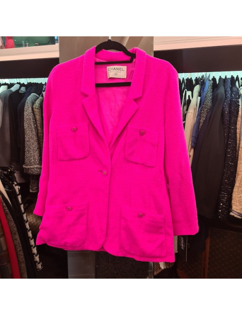 Veste T 40 CHANEL tweed fuchsia Barbie collection