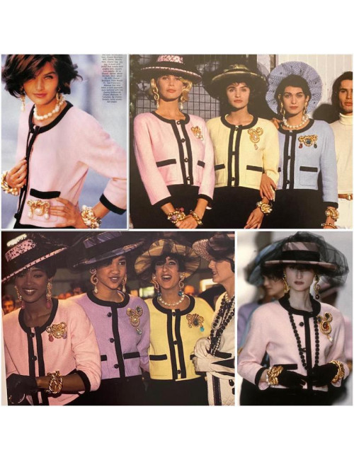 Veste CHANEL T 38 rose Vintage