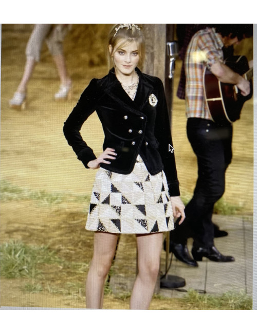 CHANEL Veste velours noir T 42