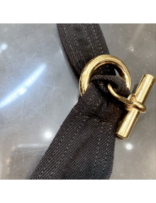 Hermes black swimsuit gold anchor chain clasp