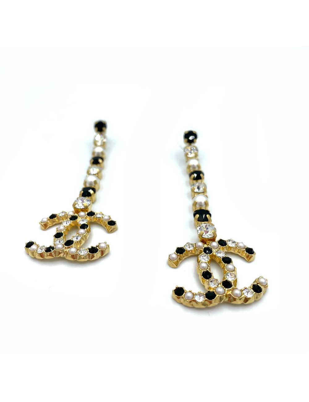 Clous pendants CHANEL strass