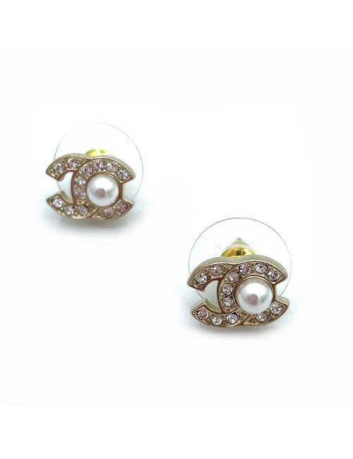 Mini clous CHANEL CC et perle nacrée 