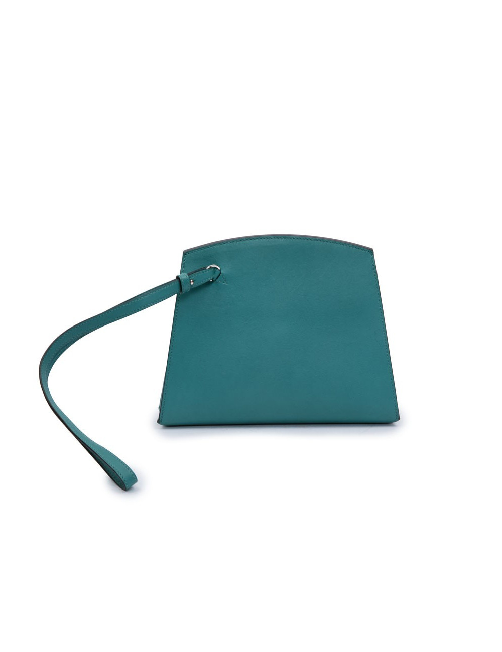 HERMES Tutti Frutti Hermail Bag in blue peacock tadelakt leather and green crocodile