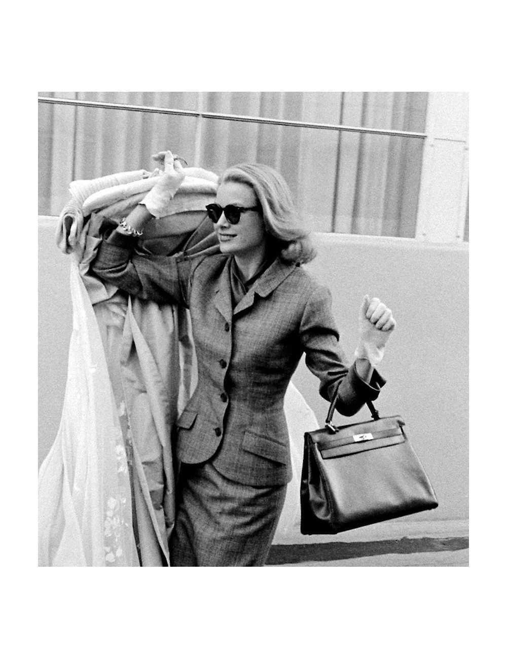 Sac Kelly HERMES bleu en togo