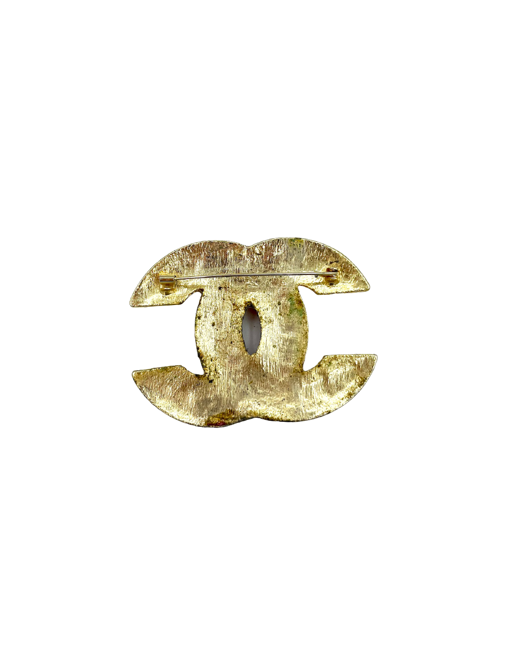 Broche CHANEL double C cabochons milticolores