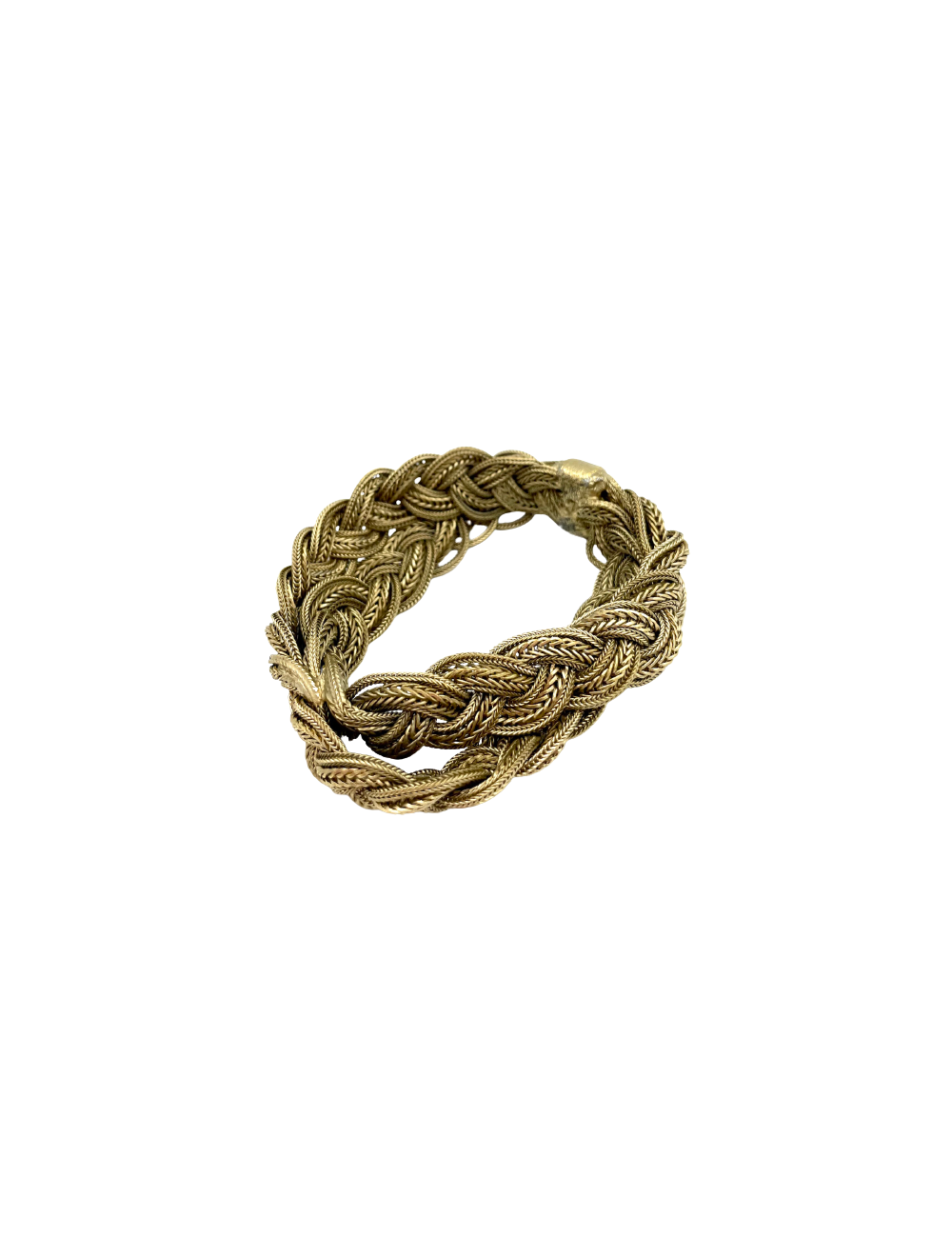 CHANEL gilded metal braided chain bracelet