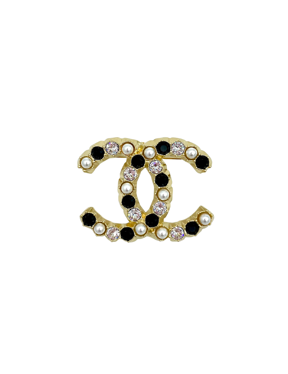 CHANEL CC Brooch Pearls and Rhinestones