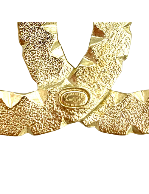 Broche CHANEL perles brillants noirs strass