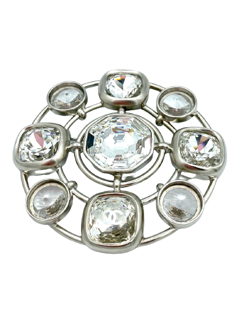 Broche cabochons CHANEL argent