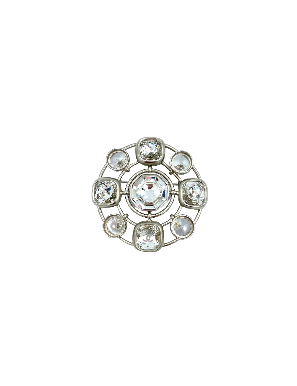 Broche cabochons CHANEL argent
