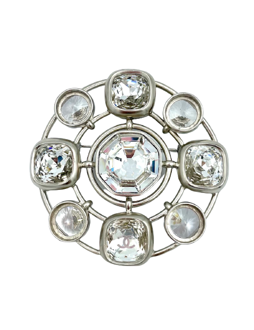 Broche cabochons CHANEL argent