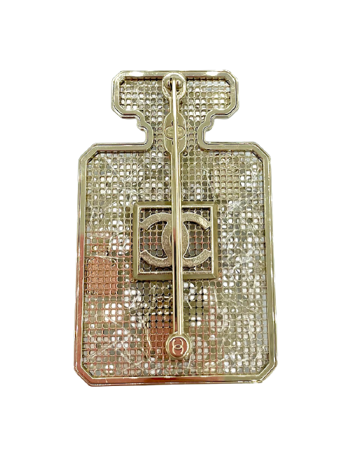 Broche CHANEL bouteille 5 perles