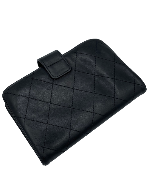 Portefeuille CHANEL cuir matelassé noir