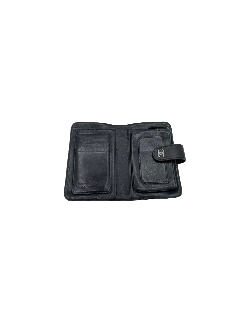 Portefeuille CHANEL cuir matelassé noir