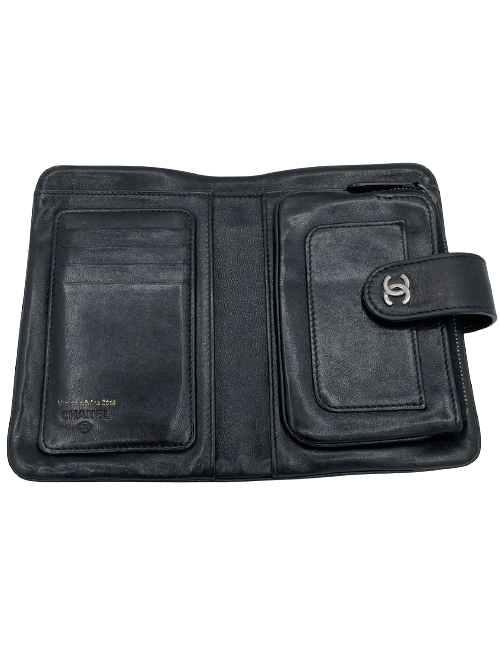 Portefeuille CHANEL cuir matelassé noir