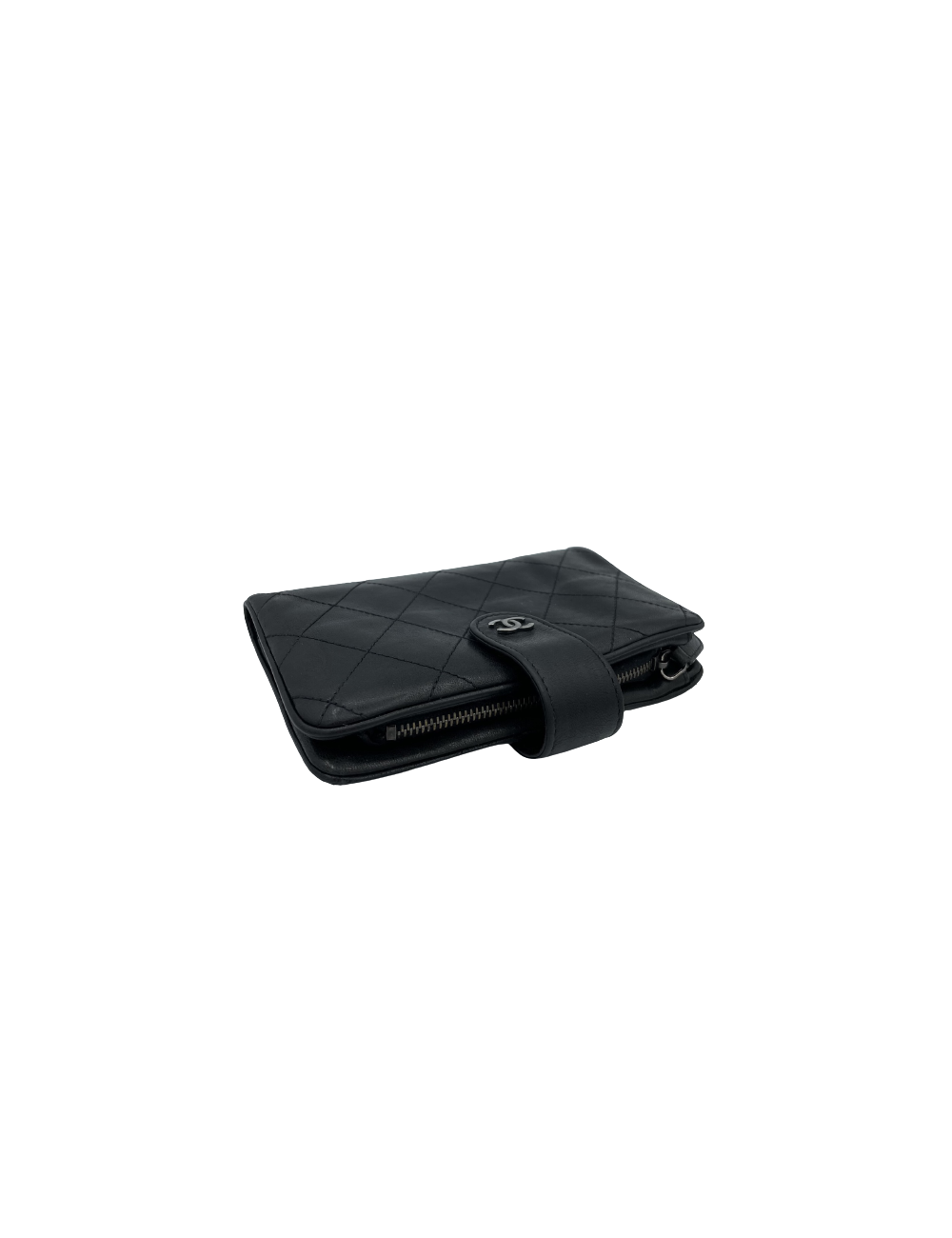 Portefeuille CHANEL cuir matelassé noir