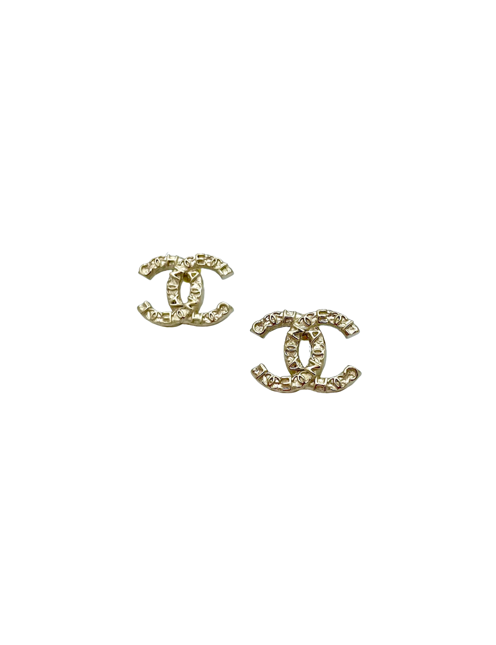 CHANEL engraved C H A N E L earrings - Pre-Owned Certified Authentic