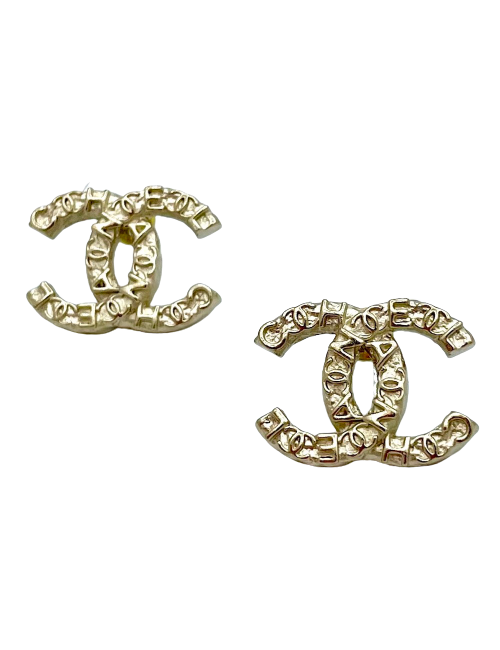 CHANEL engraved C H A N E L earrings - Pre-Owned Certified Authentic