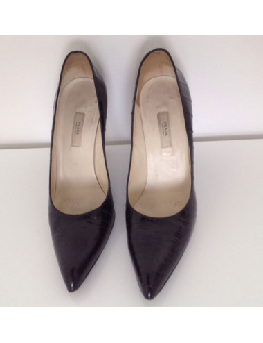 Escarpins PRADA en croco noir T 37