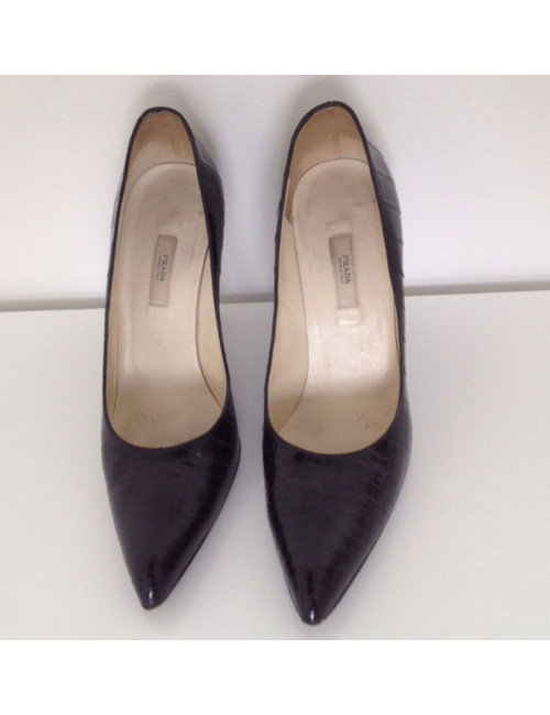 Escarpins PRADA en croco noir T 37