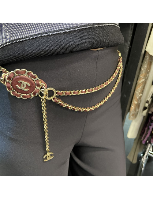 Ceinture CHANEL chaine et cuir