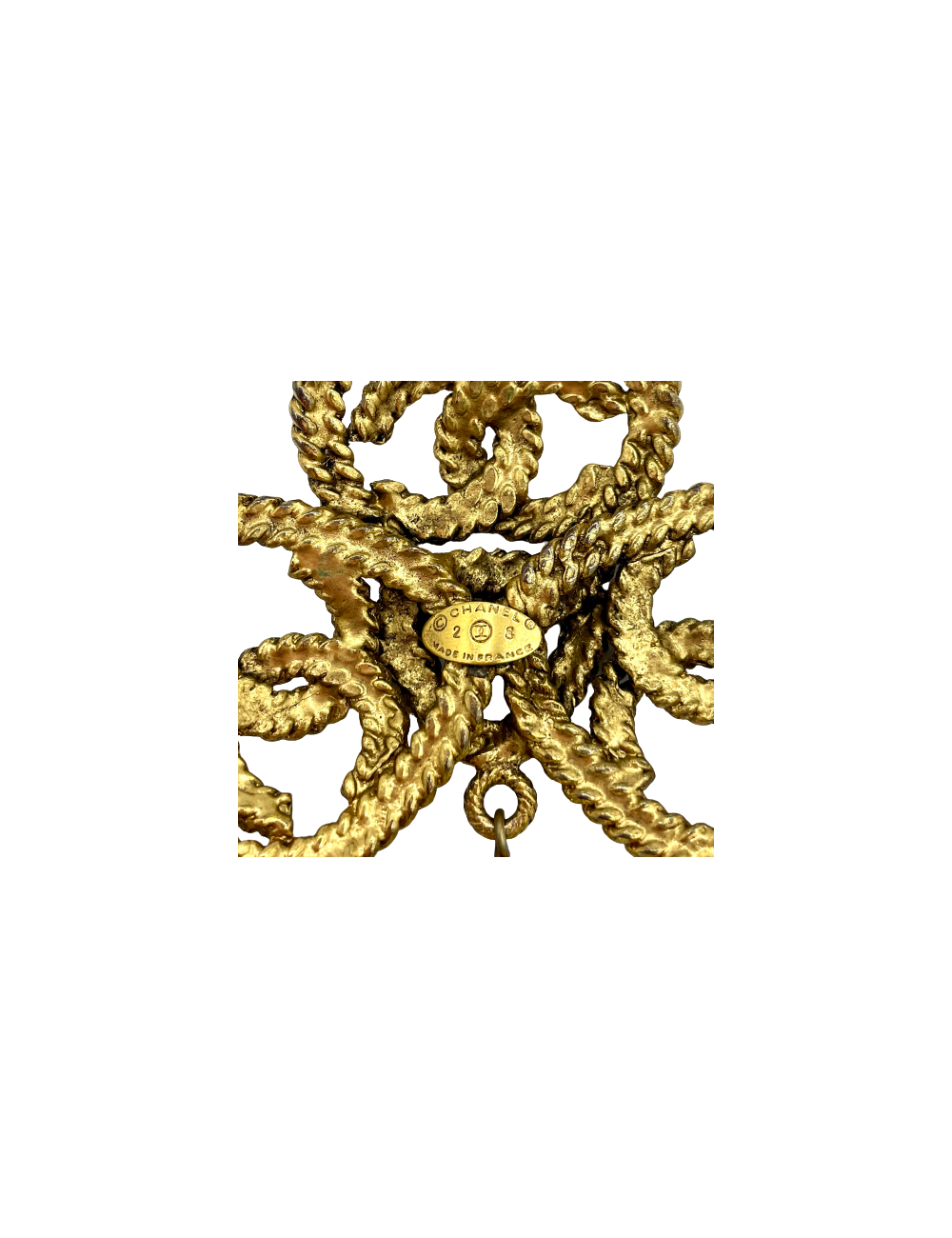 Sautoir CHANEL Vintage en métal doré et perles nacrées