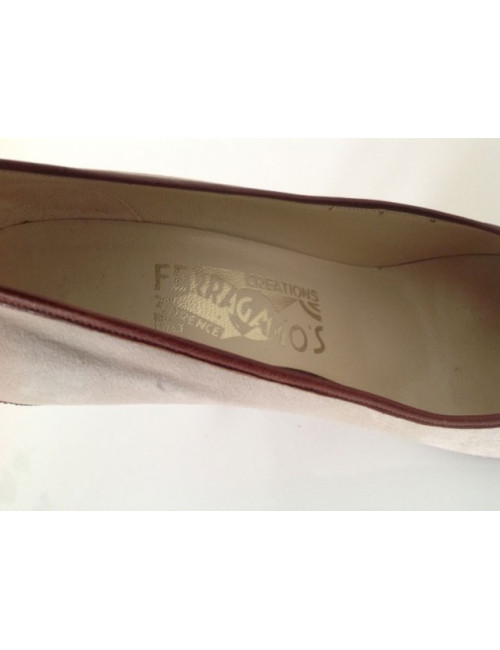 escarpins FERRAGAMO's  créations daim et croco T 37.5