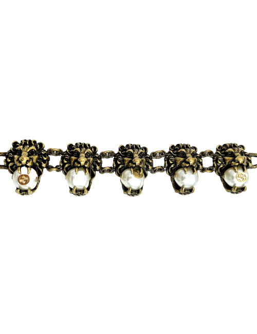 Bracelet GUCCI doré perles baroques