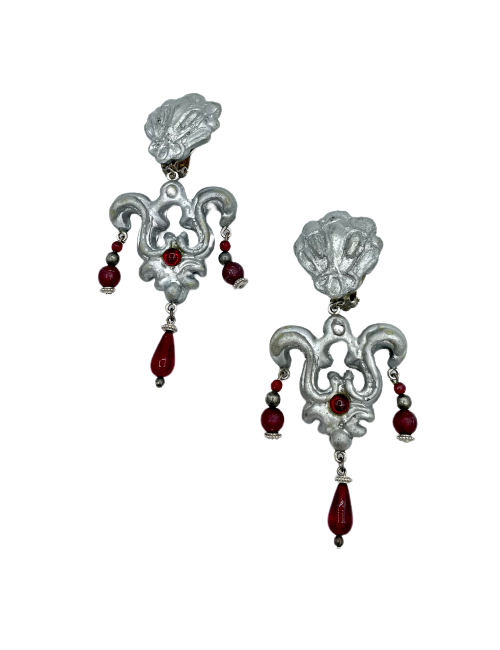 Boucles d'oreille en résine argent 