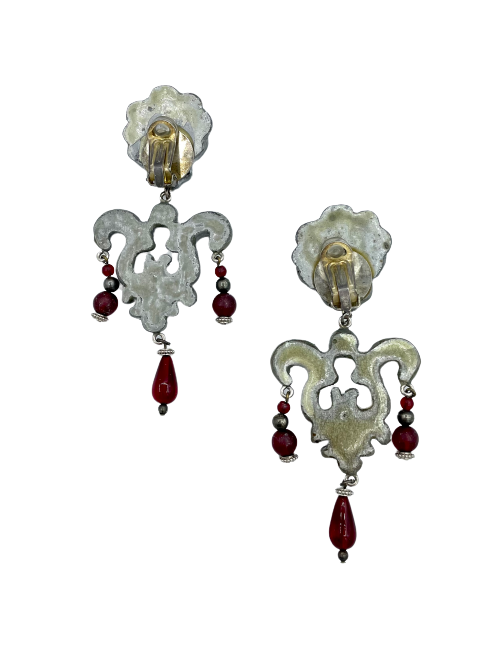 Boucles d'oreille en résine argent 