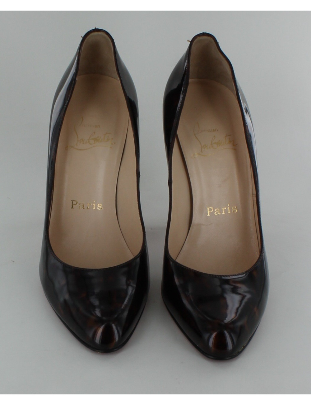 Escarpins CHRISTIAN LOUBOUTIN en cuir verni façon écaille de tortue