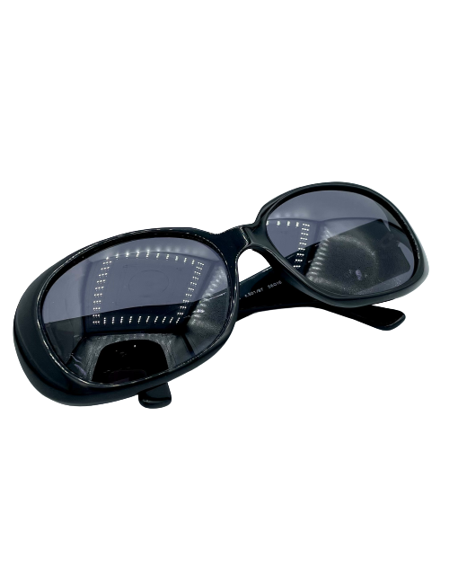 Lunettes de soleil Chanel noir camelias