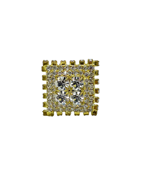 MARGUERITE DE VALOIS yellow and transparent rhinestones ring