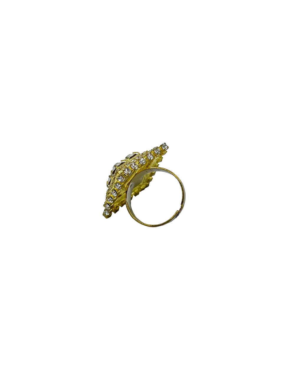MARGUERITE DE VALOIS yellow and transparent rhinestones ring