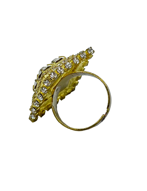 Bague SANS MARQUE strass jaune et transparent