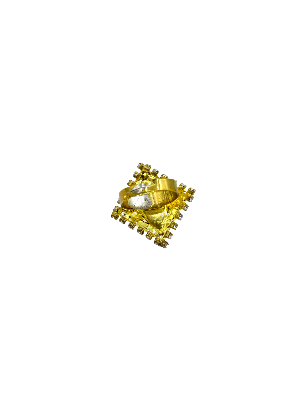 Bague SANS MARQUE strass jaune et transparent