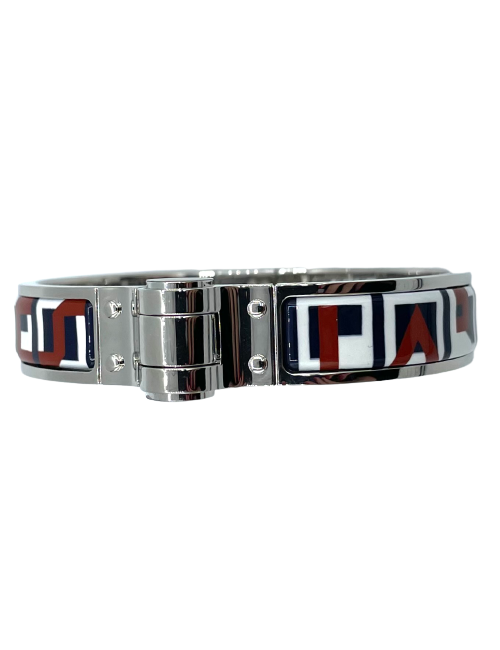 HERMES 'Lettres au carré' Hinged Bracelet