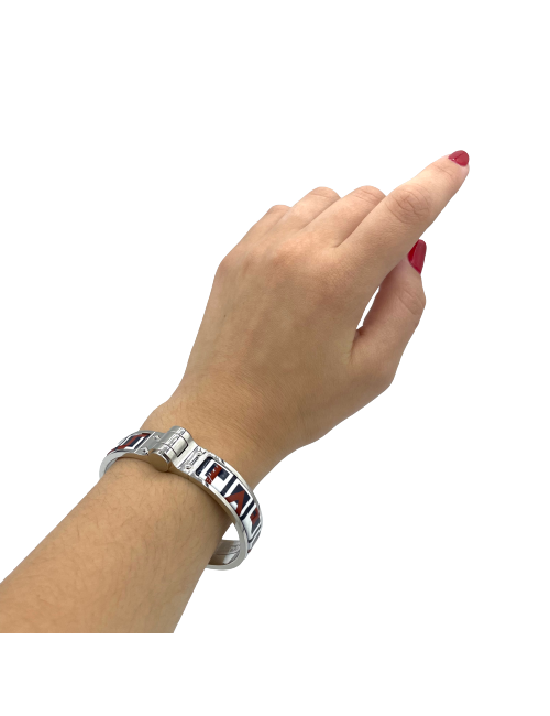 HERMES 'Lettres au carré' Hinged Bracelet