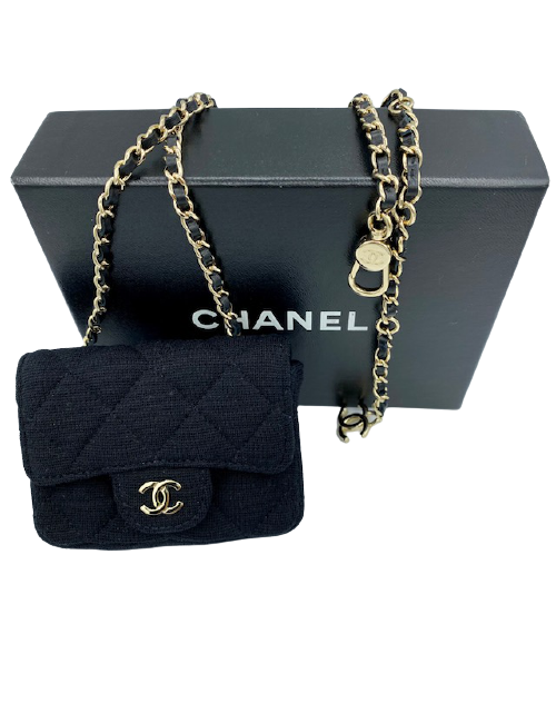 Ceinture sac charms CHANEL cuir et métal doré