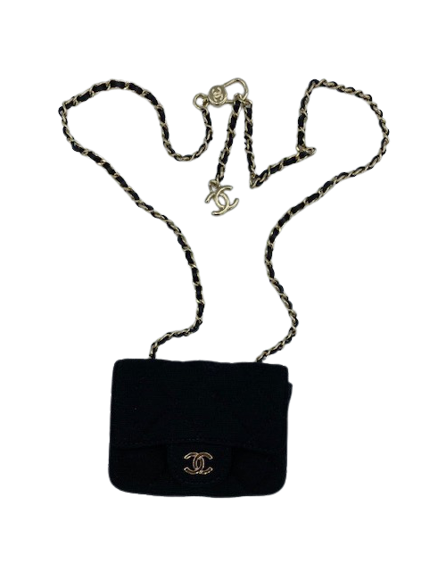 Ceinture sac charms CHANEL cuir et métal doré